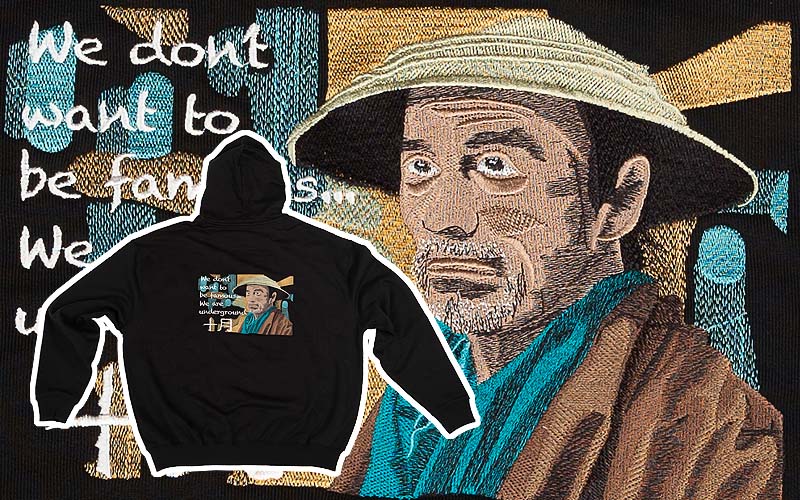 Old man embroidery